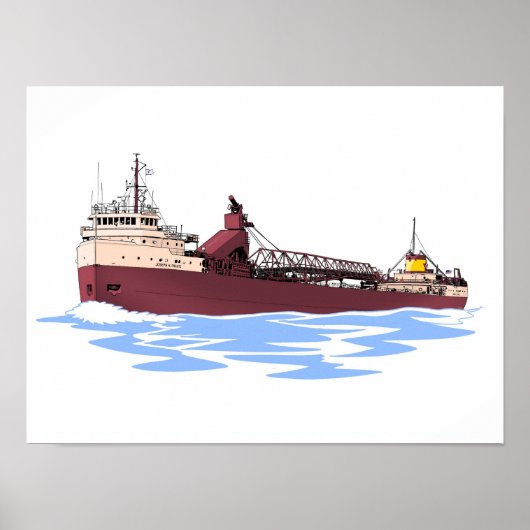 Josef H. Frantz, vrachtschip voor Grote Meren Poster (Voorkant)
