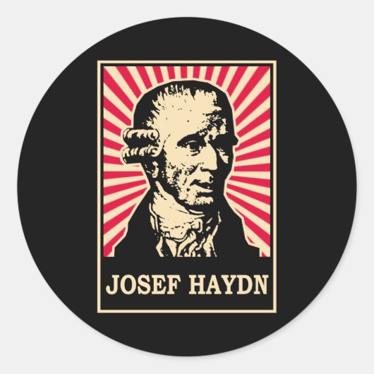 Josef Haydn Ronde Sticker (Voorkant)