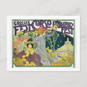 Josef Maria Auchentaller, Vintage van het Lentefes Briefkaart