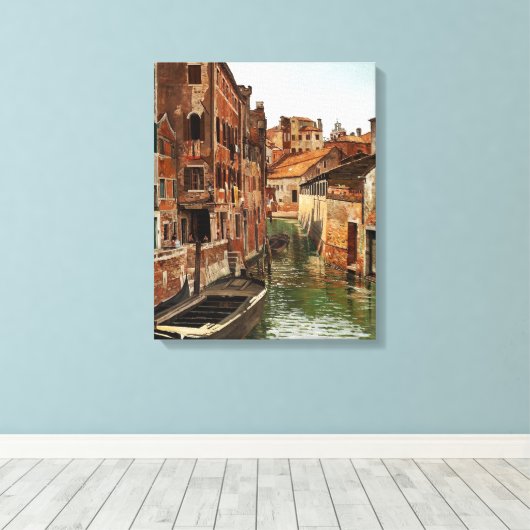 Josef Theodor Hansen Ponte Della Tana Venice Canvas Afdruk (Insitu (Houten vloer))