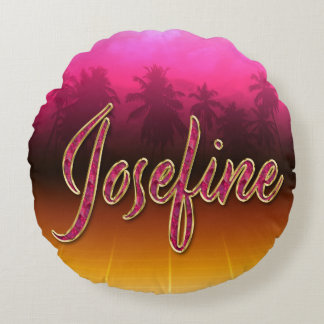 Josefine Vorname Name golden pink Kissen Rond Kussen