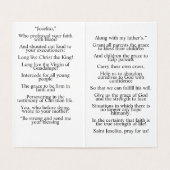 Joselito Prayer Card Kaart (Binnenkant ongevouwen)