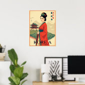 Joseon Empress - Retro  Hanbok Poster (Thuiskantoor)