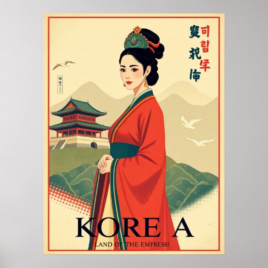 Joseon Empress - Retro  Hanbok Poster (Voorkant)