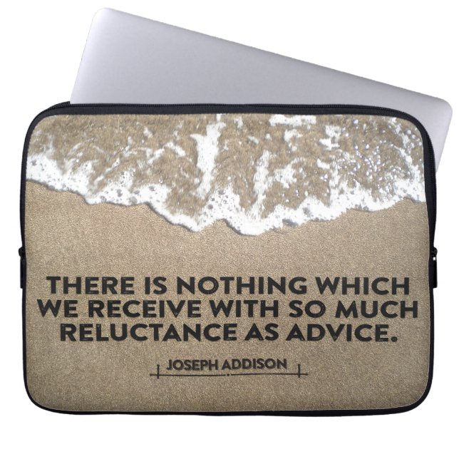 Joseph Addison Inspirerend quote "Advies" Laptop Sleeve (Voorkant)