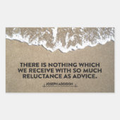 Joseph Addison Inspirerend quote "Advies" Rechthoekige Sticker (Voorkant)