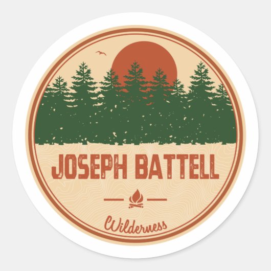 Joseph Battell Wilderness Vermont Ronde Sticker (Voorkant)