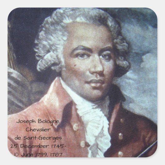 Joseph Bologne, Chevalier de Saint-Georges Vierkante Sticker (Voorkant)