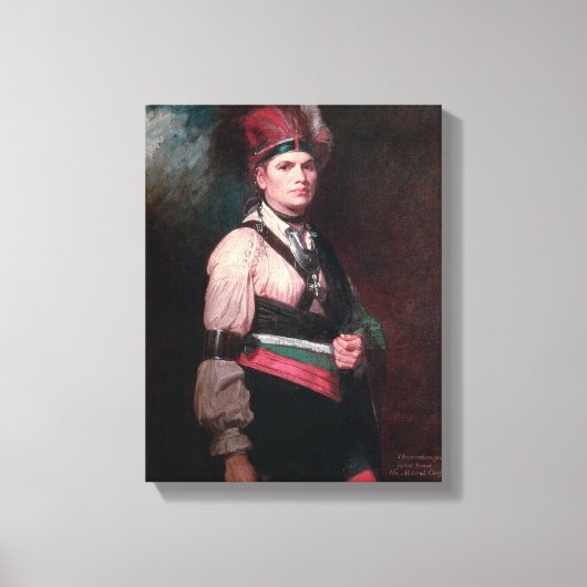 Joseph Brant, chef Mohawks, 1742-1807 Canvas Afdruk (Voorkant)