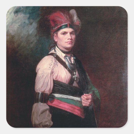 Joseph Brant, chef Mohawks, 1742-1807 Vierkante Sticker (Voorkant)