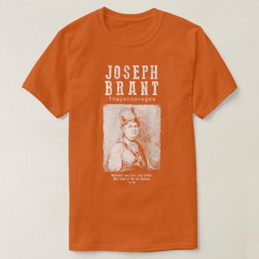 Joseph BrantMohawk ChiefWarriorIroquois T-shirt (Design voorkant)