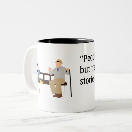 Joseph Campbell Quote Tweekleurige Koffiemok (Voorkant links)