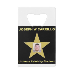 Joseph Carrillo - Ultimate Celebrity Blackout Creditkaart Flessenopener