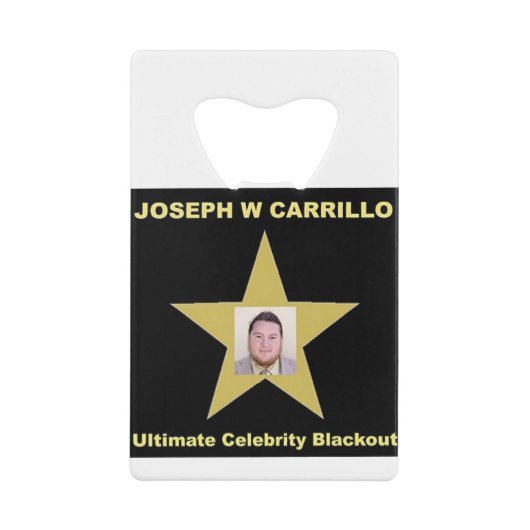 Joseph Carrillo - Ultimate Celebrity Blackout Creditkaart Flessenopener (Voorkant)