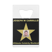 Joseph Carrillo - Ultimate Celebrity Blackout Creditkaart Flessenopener (Achterkant)