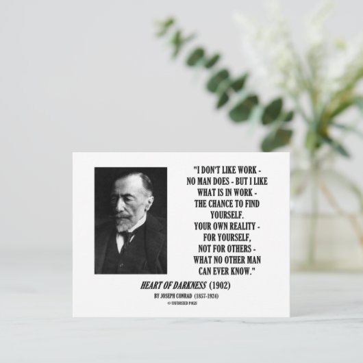 Joseph Conrad de Kans van het Werk Uw Eigen Citaat Briefkaart (Staand voorkant)