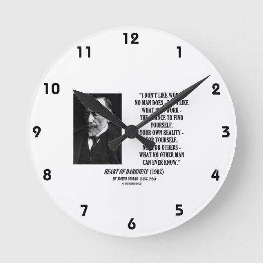 Joseph Conrad de Kans van het Werk Uw Eigen Citaat Ronde Klok (Voorkant)
