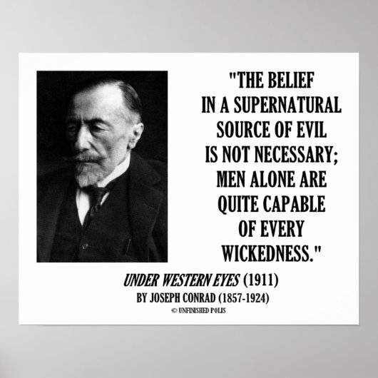 Joseph Conrad Source Evil Man Capable Wickedness Poster (Voorkant)