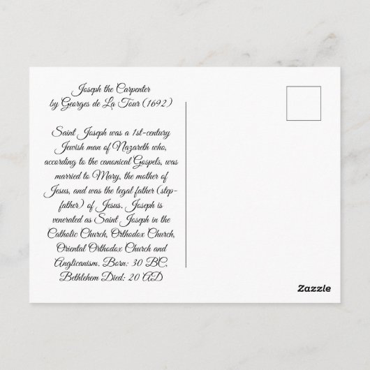 Joseph de timmerman briefkaart (Achterkant)