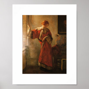 Joseph deCamp, het raam blind, beeldende kunst Poster