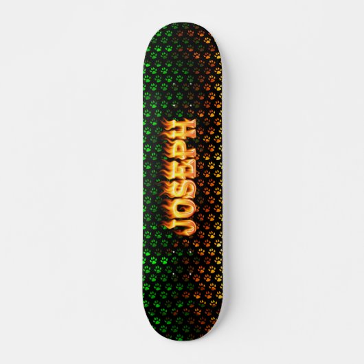 Joseph echt vuur en vlammenskateboard ontwerp. persoonlijk skateboard (Voorkant)