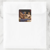 Joseph en de vrouw van Potiphar, c.1649 Vierkante Sticker (Tas)