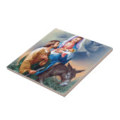 Joseph en Mary met Baby Jesus Tegeltje (Zijkant)