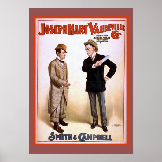 Joseph Hart Vaudeville Co Theater Poster (Voorkant)