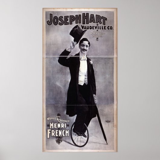 Joseph Hart Vaudeville, "Henry French" Retro Poster (Voorkant)