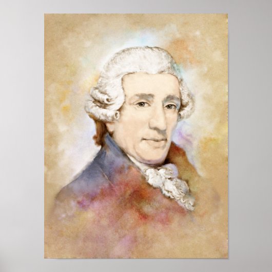 Joseph Haydn Portrait im Aquarell Style Poster (Voorkant)