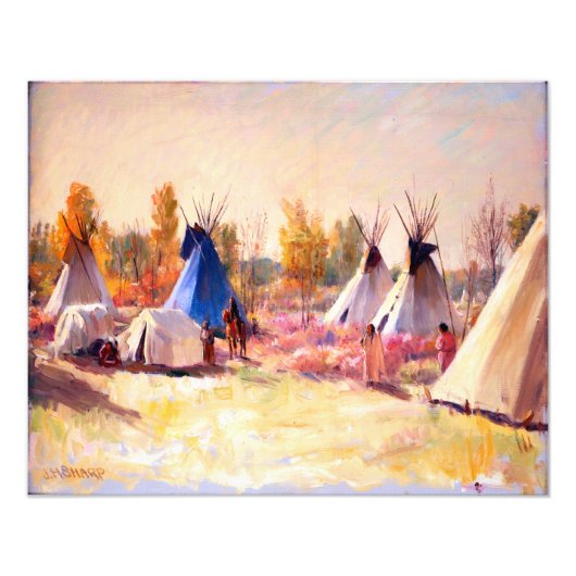 Joseph Henry Sharp The Blue Tepee Poster (Voorkant)