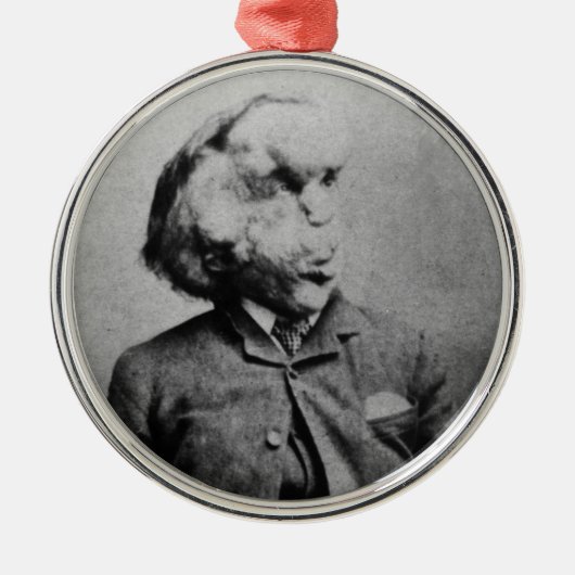 Joseph "John" Merrick The Elephant Man uit 1889 Metalen Ornament (Voorkant)