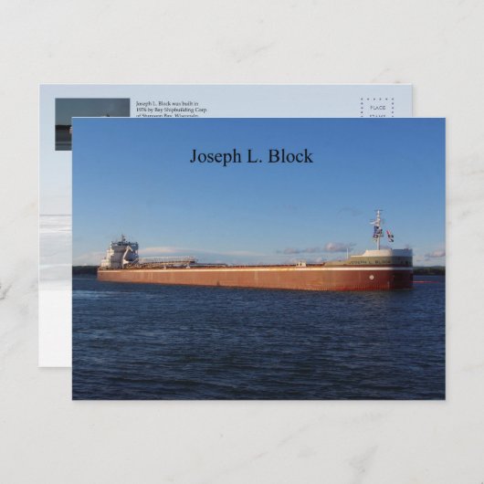 Joseph L. Block briefkaart (Voorkant / Achterkant)