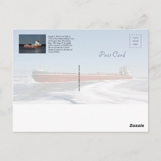 Joseph L. Block briefkaart (Achterkant)