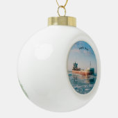 Joseph L. Blokbal- of sneeuwvloksieremeel Keramische Bal Ornament (Links)