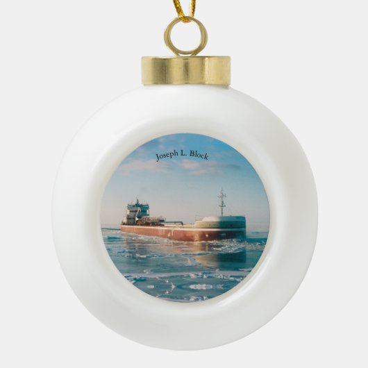 Joseph L. Blokbal- of sneeuwvloksieremeel Keramische Bal Ornament (Voorkant)