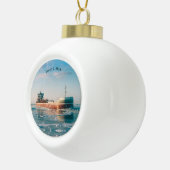 Joseph L. Blokbal- of sneeuwvloksieremeel Keramische Bal Ornament (Rechts)