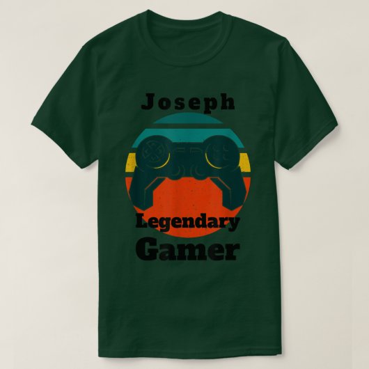 Joseph Legendary Gamer Video Game Player Control T-shirt (Design voorkant)