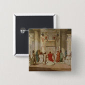 Joseph legt de dromen van Farao uit Vierkante Button 5,1 Cm (Voorkant /achterkant)