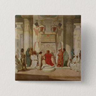 Joseph legt de dromen van Farao uit Vierkante Button 5,1 Cm