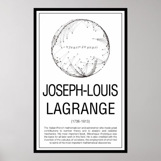 Joseph Louis Lagrange Poster (Voorkant)