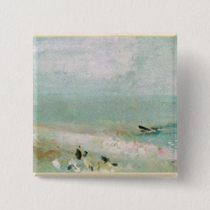 Joseph Mallord William Turner Beach met cijfers Vierkante Button 5,1 Cm