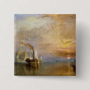 Joseph Mallord William Turner   De strijdingstempe Vierkante Button 5,1 Cm