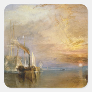 Joseph Mallord William Turner   De strijdingstempe Vierkante Sticker
