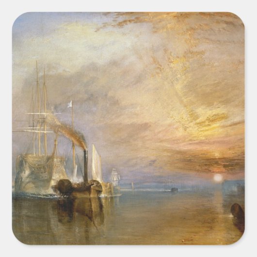 Joseph Mallord William Turner | Het "gevechtsthema Vierkante Sticker (Voorkant)