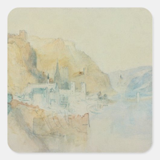 Joseph Mallord William Turner | Rijn Vierkante Sticker (Voorkant)