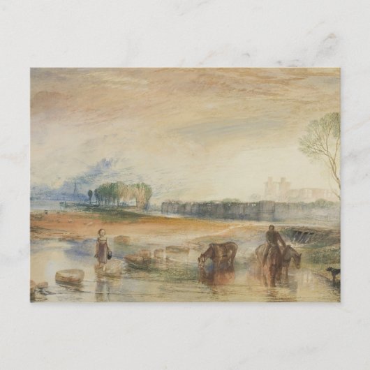 Joseph Mallord William Turner-Sunset en Moonrise Briefkaart (Voorkant)