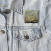 Joseph Mallord William Turner | Uitzicht van Ely C Vierkante Button 5,1 Cm (In situ)