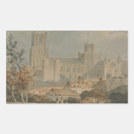 Joseph Mallord William Turner - Uitzicht van Ely Rechthoekige Sticker (Voorkant)