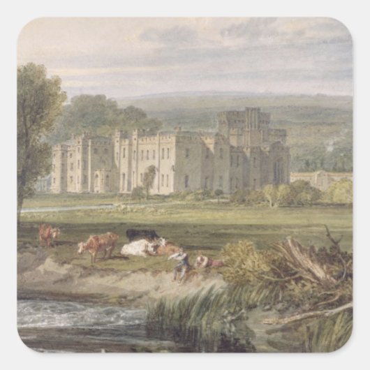 Joseph Mallord William Turner | Uitzicht van Hampt Vierkante Sticker (Voorkant)